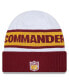 Men's White, Burgundy Washington Commanders 2023 Sideline Tech Cuffed Knit Hat