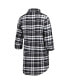 Women's Black, Silver Las Vegas Raiders Mainstay Flannel Full-Button Long Sleeve Nightshirt