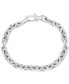 ფოტო #1 პროდუქტის EFFY® Men's Cable Link Chain Bracelet in Sterling Silver