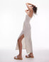 Фото #2 товара Topshop halter beach dress with ring detail in natural