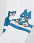 Фото #3 товара ASOS DESIGN 2 pack Pokémon Snorlax sock in white