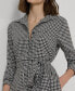 Фото #3 товара Women's Belted Houndstooth Shirtdress