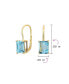 ფოტო #10 პროდუქტის Traditional 4.50 CTW Gemstone Emerald Cut Drop Earrings For Women Hinge Lever Back Yellow Gold Plated .925 Sterling Silver