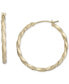 ფოტო #1 პროდუქტის Twist Style Small Hoop Earrings in 10k Gold, 1"
