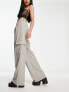 Фото #1 товара Object tailored cargo trousers in grey melange