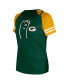 Фото #3 товара Women's Green Green Bay Packers Lace-Up Raglan T-Shirt