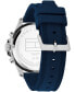 ფოტო #3 პროდუქტის Men's Navy Blue Silicone Watch 46mm