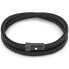 Фото #1 товара Black leather bracelet with steel clasp Casual Core 2790262