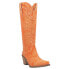 Dingo Texas Tornado Denim Snip Toe Cowboy Womens Orange Casual Boots DI943-800