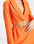 Фото #6 товара Miss Selfridge cut out mini blazer playsuit in orange
