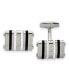 ფოტო #1 პროდუქტის Stainless Steel Black & White Rubber Bands Rectangle Cufflinks