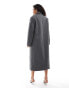 Lioness formal drop shoulder maxi coat in charcoal