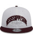 Фото #3 товара Men's White and Maroon Mississippi State Bulldogs Two-Tone Layer 9FIFTY Snapback Hat