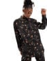 AllSaints Louisa Tanana satin shirt in floral black 36 - фото #2