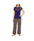 ფოტო #1 პროდუქტის Women's Purple, Gold Minnesota Vikings Arctic T-shirt and Flannel Pants Sleep Set
