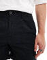 ASOS DESIGN pleated chino short in black