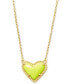 ფოტო #2 პროდუქტის 14K Gold Plated and Genuine Stone Ari Heart Pendant Necklace