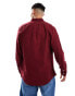 Polo Ralph Lauren icon logo slim fit garment dyed oxford shirt in burgundy