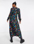 Nobody's Child Siri long sleeve midi dress in bright disco spot