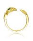 Фото #2 товара RA 14K Gold Plated Green Cubic Zirconia Modern Ring