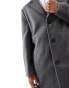 Brave Soul single breasted overcoat in charcoal grey