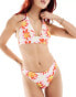 Фото #3 товара Reclaimed Vintage halter bikini top in pink and orange floral print