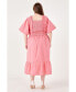 ფოტო #3 პროდუქტის Women's Plus size Ruffled Smocked Midi Dress