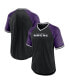 Фото #1 товара Men's Black, Purple Baltimore Ravens Second Wind Raglan V-Neck T-shirt
