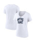 ფოტო #1 პროდუქტის Women's White Notre Dame Fighting Irish Basic Arch V-Neck T-shirt