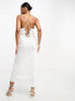 Фото #2 товара Pieces Bride To Be satin slip midi skirt co-ord in white