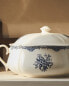 Floral earthenware serving tureen