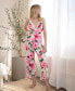 ფოტო #1 პროდუქტის Women's 2-Pc. Zandra Cropped Floral Pajamas Set