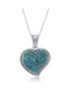 Sterling Silver Oxidized Rope Design Border, Heart Turquoise Pendant