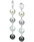 ფოტო #1 პროდუქტის Multicolor Cultured Freshwater Pearl (10mm) Linear Drop Earrings in Sterling Silver