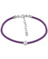 ფოტო #1 პროდუქტის Cubic Zirconia Bezel Cord Ankle Bracelet in Sterling Silver, Created for Macys