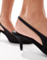 Фото #6 товара ASOS DESIGN Shake slingback kitten heels in black mesh