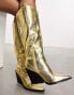 Фото #8 товара Public Desire Navada western knee boots in gold
