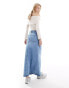 Фото #4 товара Vero Moda Tall washed midi skirt in medium blue denim