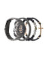 ფოტო #4 პროდუქტის Men's Matte Black Metal Alloy Bracelet Watch 52mm Gift Set