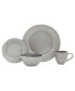 Belle Grey 16 Pc. Dinnerware Set, Service for 4