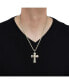 ფოტო #2 პროდუქტის Men's Textured Cross 22" Pendant Necklace in 10k Gold