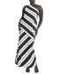 ფოტო #1 პროდუქტის Plus Size One Shoulder Stripe Dress