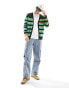 ASOS DESIGN oversized knitted stripe cardigan in green