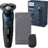 Philips Shaver Series 5000 – Elektrischer Nass- & Trockenrasierer für Herren in Metallic-Blau mit Präzisionstrimmer & weicher Transporttasche (Modell S5465/18)