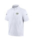 ფოტო #3 პროდუქტის Men's White Green Bay Packers Sideline Coach Short Sleeve Hoodie Quarter-Zip Jacket