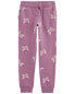 Kid Butterfly Print Fleece Joggers 14