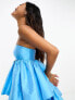 Фото #7 товара Forever New Petite bandeau tiered babydoll mini dress in blue