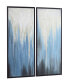 Фото #2 товара Canvas Abstract Framed Wall Art with Black Frame Set of 2, 24" x 48"