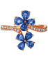 ფოტო #3 პროდუქტის Blueberry Sapphire (1-1/2 ct. t.w.) & Nude Diamond (1/5 ct. t.w.) Flower Statement Ring in 14k Rose Gold