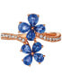 Фото #3 товара Blueberry Sapphire (1-1/2 ct. t.w.) & Nude Diamond (1/5 ct. t.w.) Flower Statement Ring in 14k Rose Gold